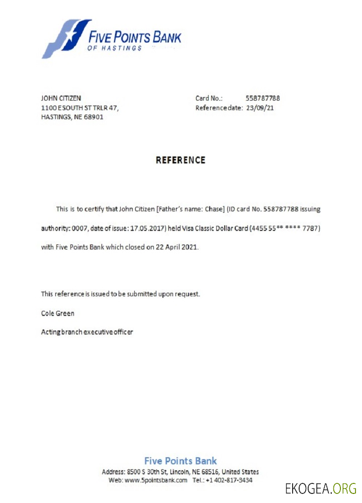 Référence USA , Five Points bank , closure